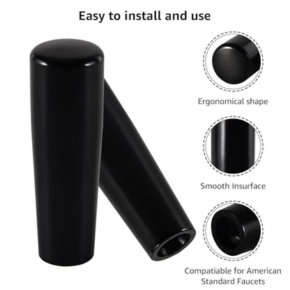 12 PCS Black Plastic Beer Tap Handle - Short Keg Handle for Bar Draft Kegerator Faucet, Fits Standard American Thread - size: 12pcs