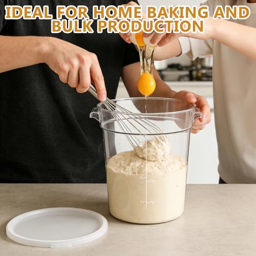 4-Piece Dough Fermentation Buckets with Lids - Dual Sizes (2Qt & 4Qt) Clear Baking Fermentation Tubs, Airtight Dough Proofing Containers for Bread, Pizza, Sourdough & Overnight Cold Ferment - color: Round