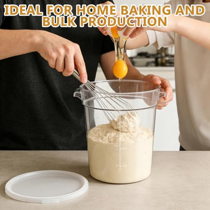 4-Piece Dough Fermentation Buckets with Lids - Dual Sizes (2Qt & 4Qt) Clear Baking Fermentation Tubs, Airtight Dough Proofing Containers for Bread, Pizza, Sourdough & Overnight Cold Ferment - color: Round