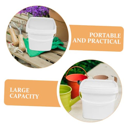 SOLUSTRE 2pcs Plastic Buckets Bulk Square Food Grade Bucket Lids Brining Container Lid Kitchen Containers - color: White