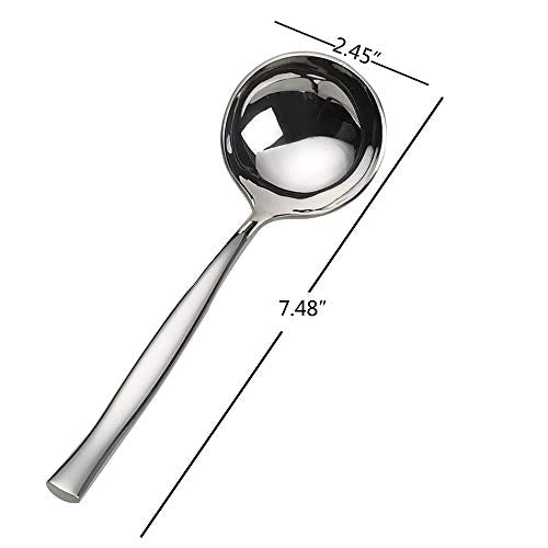 Idotry 2-Piece Stainless Steel Gravy Soup Spoon, Small Gravy Ladle Soup | polished mirror finish, ergonomic handle, easy to clean, ideal for sauces ﻿