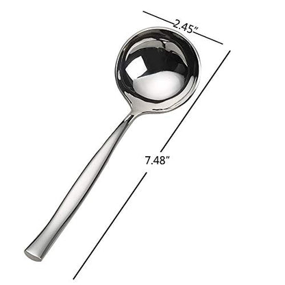 Idotry 2-Piece Stainless Steel Gravy Soup Spoon, Small Gravy Ladle Soup | polished mirror finish, ergonomic handle, easy to clean, ideal for sauces ﻿