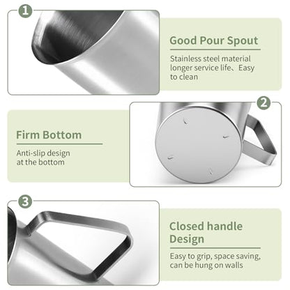 Stainless Steel Measuring Cups 2-Pack, Unbreakable Metal Measuring Cup Set with Easy-Read OZ/ML Marks & Secure Grip Handle, Ideal for Kitchen, Baking, Bar, Party & Pet Food (64 oz+24 oz) - size: 64 oz+24 oz