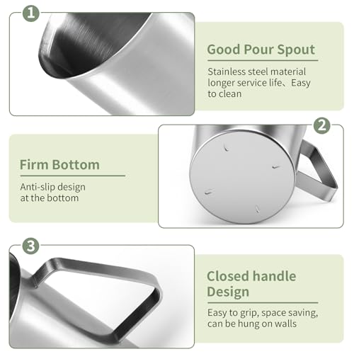 Stainless Steel Measuring Cups 2-Pack, Unbreakable Metal Measuring Cup Set with Easy-Read OZ/ML Marks & Secure Grip Handle, Ideal for Kitchen, Baking, Bar, Party & Pet Food (64 oz+64 oz) - size: 64 oz+64 oz