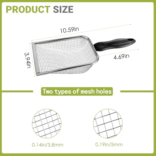 2 Pcs Gardening Soil Sifter, Handheld Shovel, Garden Sieve with Handle | 3.8mm and 5mm Mesh, Portable, For Sand Soil Dirt Compost, 2 Set - color: 2 Set