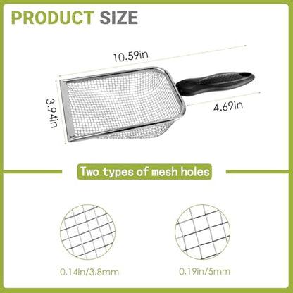 2 Pcs Gardening Soil Sifter, Handheld Shovel, Garden Sieve with Handle | 3.8mm and 5mm Mesh, Portable, For Sand Soil Dirt Compost, 2 Set - color: 2 Set