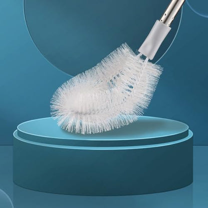 Long Bottle Brush, 70cm Stainless Steel Handle Bendable Head Bottle Cleaner Brush for Household Office (Grey) - color: Gray
