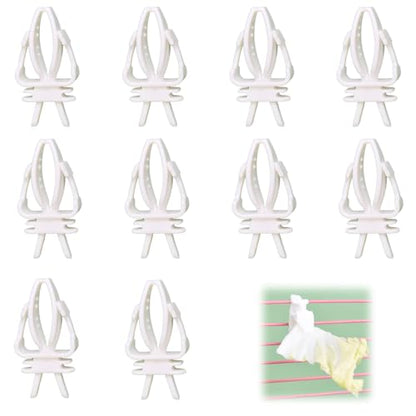 10 Pieces Millet Holder for Bird Cages, White Plastic Fruit, Vegetable, Snacks Food Feeder Clips Cuttlebone Holder for Small Bird Parrot Parakeet Budgie Cockatiel Conure Cockatoo Macaw Cage Accessorie - color: White