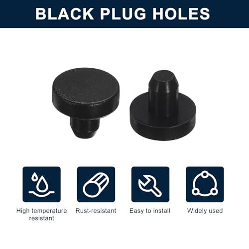 uxcell 32 Pieces Black Rubber Stopper, 6mm Plug Holes for 5.5-5.8mm/0.22-0.23" Hole - size: 5.5-5.8 mm