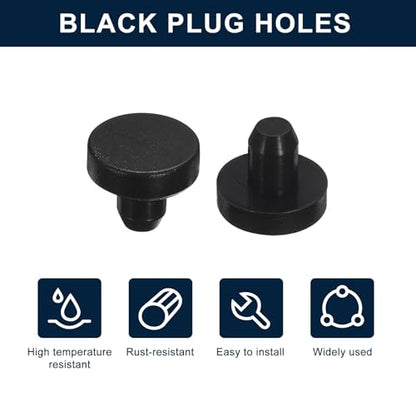 uxcell 32 Pieces Black Rubber Stopper, 6mm Plug Holes for 5.5-5.8mm/0.22-0.23" Hole - size: 5.5-5.8 mm