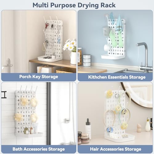 Baby Bottle Drying Rack Baby Bottle Holder Space Saving Bottle Dryer Rack Station Countertop Storage Organizer 12 Travel Bottle Drying Rack Vertical Breast Pump Part Plastic Bag Cup Dryer Tower White - color: White
