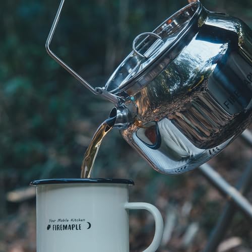 Fire-Maple Antarcti Portable 1.2 Liter Lightweight Stainless Steel Camping Kettle | Durable and Portable Camp Tea Pot | Ideal for Bushcraft and Outdoor Campfire Use - size: 1.2L