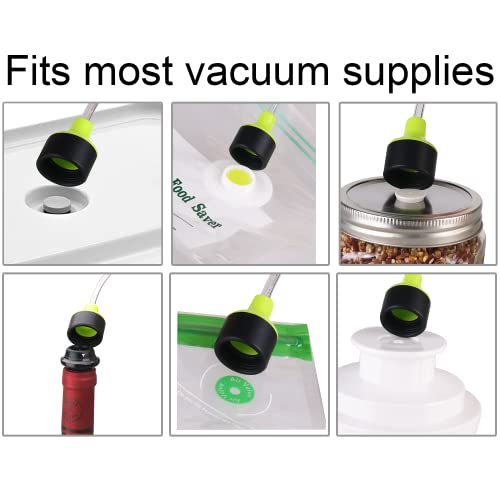 vacuum seal mason jar lids for FoodSaver Vacuum Sealer, Vacuum Seal Lid for 2.76 in Mason Jar,6 set regular mouth vacuum stainless Steel Lids for Food Storage +Accessory Hose - size: 70mm