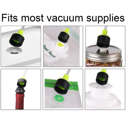 vacuum seal mason jar lids for FoodSaver Vacuum Sealer, Vacuum Seal Lid for 2.76 in Mason Jar,6 set regular mouth vacuum stainless Steel Lids for Food Storage +Accessory Hose - size: 70mm