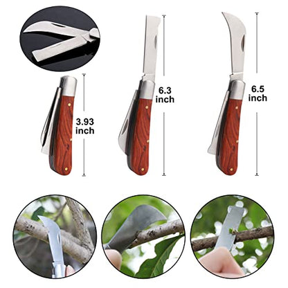Garden Grafting Tool Kits, ZALALOVA 2 in 1 Pruning Tools Including Grafting Knife Replacement Blades Grafting Tapes Rubber Bands and Labels for Plant Branch Vine Fruit Tree Cutting - style: Garden Grafting Tool