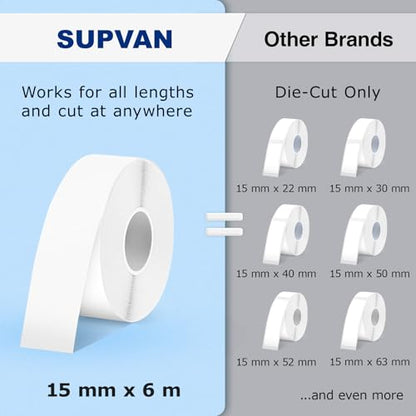 SUPVAN E10 Bluetooth Label Maker Machine with 3 Tapes, Continuous Waterproof Label, Versatile App with 35 Fonts and 1k+ Icons, Inkless Labeler for Home, Kitchen, School, Office Organization, Green - color: Green