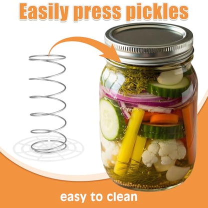 10 Set Fermenting Spring Weight and Plastic Press 4" Diameter Fermenting Jar Mesh Presser Wide Mouth Pickle Can Press Mesh for Canning Pickling Fermentation