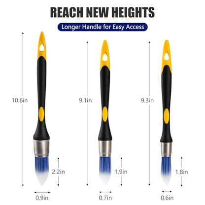 Mister Rui Trim Brush Set, 3 Pcs Paint Brushes for Painting Walls, Trim Paint Brush, Small Paint Brush, Small Brushes for Painting, 5/8”, 3/4” and 1” - size: 3PCS, 0.6", 0.75", 1"