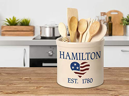 Personalized Heart Flag 2 Gallon Stoneware
