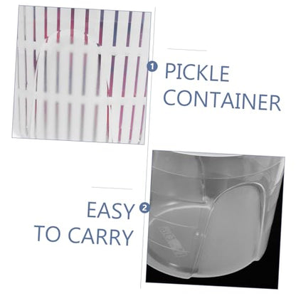Pickle Jar With Strainer: Plastic Pickle Container Leakproof Pickled Food Storage Container Juice Separator Jar For Olive Onions