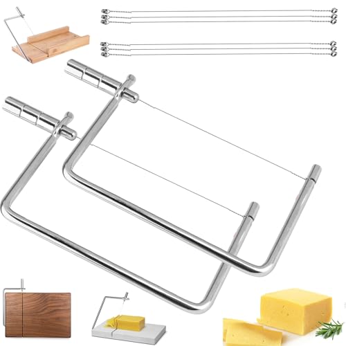 Cheese Slicer Accessories Kitchen Marble Board Cheese Cutter Stainless Steel Components Ideal Making Giftable Cheese Cutting Boards with The Cheese Slicer Kit(2CheesS slicer 6Extra Wires,7inch) - size: 7inch