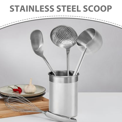 Hemoton Stainless Steel Oil Spoon with Long Handle 10.62 Inch Deep Metal Ladle for Kitchen Cooking Soup Sauces and Oil Drizzling - size: 27.90X8.60X8.50CM