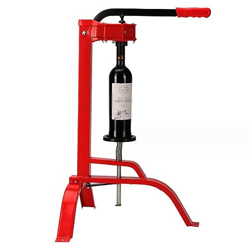 Wine Bottle Corking Machine, Bench Wine Bottle Capper with Auto Lever, 24-36cm Adjustable Height, Adjustable Chassis Design and Triangular Base, for Homebrew Beer Bottle Capping and Soft Drinks