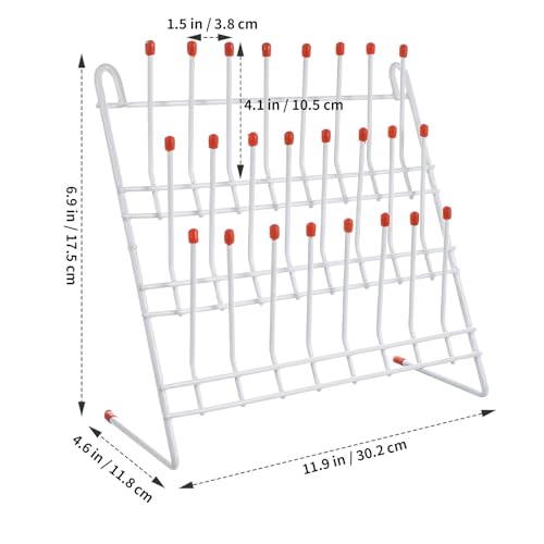Tube Drying Rack Laboratory Draining Rack, Glassware Beaker Drying Holder Steel Wire Test Wall-Mount Tree Stand Cleaning Frame Tool 24 Pegs Bottle Drying Rack
