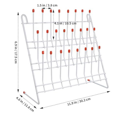 Tube Drying Rack Laboratory Draining Rack, Glassware Beaker Drying Holder Steel Wire Test Wall-Mount Tree Stand Cleaning Frame Tool 24 Pegs Bottle Drying Rack