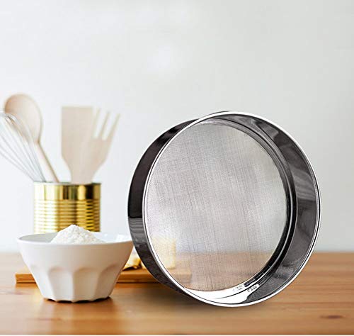 Flour Sifter for Baking - 60 Mesh Stainless Steel 6inch Small Tamis Round Sifter,Mini Fine Mesh Flour Sieve(6 Inch, 60m Mesh)