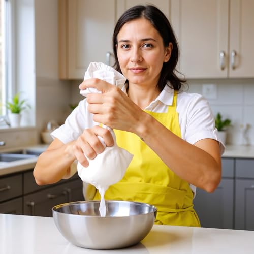 6 Pcs Nut Milk Bag, 7.87 x 5.9 Inch Reusable Nylon Cloth Bags 200 Mesh Cheese Cloth Bag Fine Mesh Bags for Straining Fruit Juice Soup Cheese Coffee Tofu Yogurt Tea