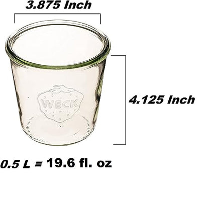 WECK Canning Jars 742 Mold Jars made of Transparent Glass - Eco-Friendly Canning Jar - Storage for Food, Yogurt with Air Tight Seal and Lid - 1/2 Liter Tall Jar Set - (2 Jars)