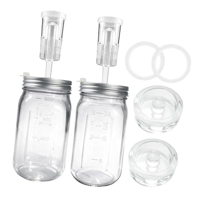 32oz Glass Fermentation Set Featuring Escape Mechanism and Adjustable Seal for Homemade Preserves Cabbage and Fermented Tea Kimchi Making Container