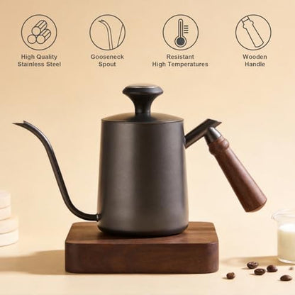 Generic Pour Over Kettle 304 Stainless Steel Gooseneck Kettle with thermometer, Good-Grade Easy-Clean, Suitable for Pour-over Coffee, French Press and Tea, 600ml - size: 600ML