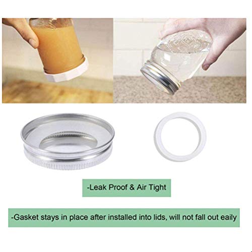 Silicone Jar Gaskets Leak Proof and Airtight 10 Pack for 70mm and 86mm Can Lids White (70mm) - size: 70mm