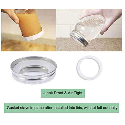 Silicone Jar Gaskets Leak Proof and Airtight 10 Pack for 70mm and 86mm Can Lids White (86mm) - size: 86mm