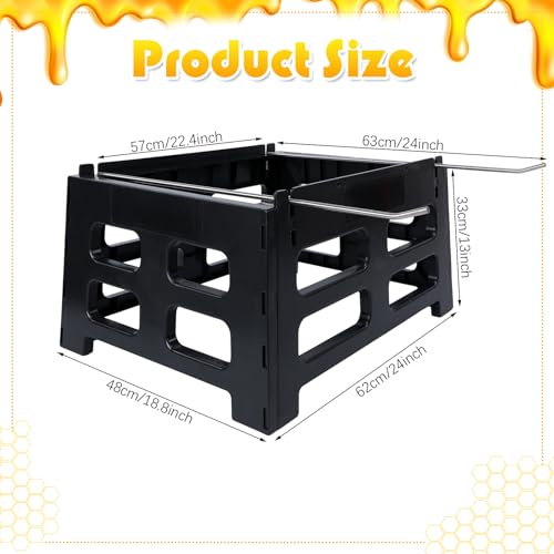 Vesici 10 Frame Bee Hive Stand 22.44 x 16.73 x 12.99 Inch Black Plastic Hive Stand Frame Beehive Beekeeping Support Tool a Good Helper for Your Beekeeping(1 Pc)