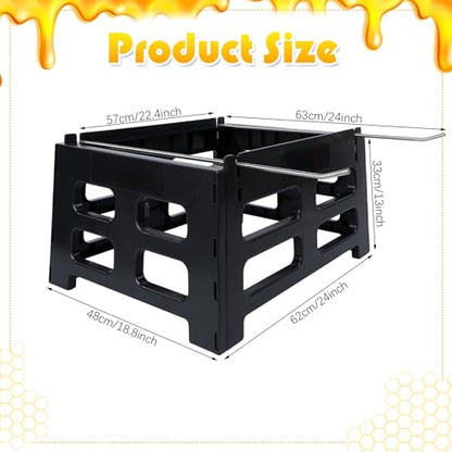 Vesici 10 Frame Bee Hive Stand 22.44 x 16.73 x 12.99 Inch Black Plastic Hive Stand Frame Beehive Beekeeping Support Tool a Good Helper for Your Beekeeping(1 Pc)