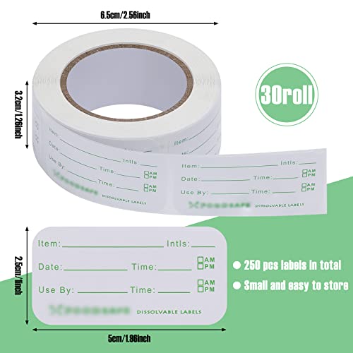 Outus 7500 Pieces Removable Food Labels for Containers 1 x 2 Inch Date Stickers Waterproof Food Storage Freezer Tape Roll Easy Write Clean Oil Resistant for Restaurant Kitchen Home Meal Prep