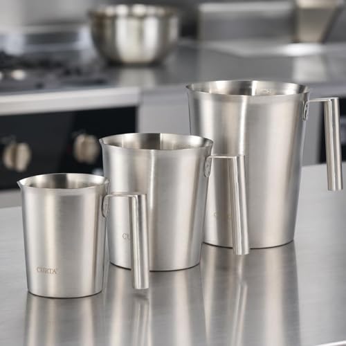 CURTA 18/8 Stainless Steel Measuring Cup with Round Handle and Pour Lip 16 OZ (2 Cup, 500 ML) - color: Round Handle, size: 16 OZ (2 Cup, 500 ML)