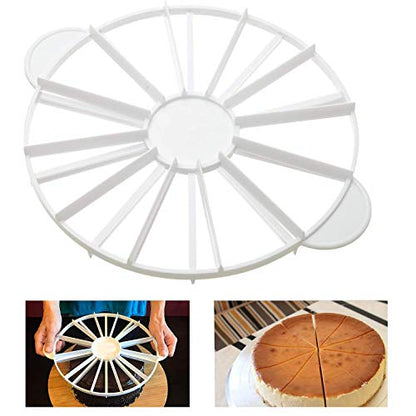 Round Cake Slice & Pie Slicer Marker, Cake Divider, Cheesecake Cutter, Double Sided Cake Portion Marker, 10 or 12 Slices-Works for Cakes Up To 16-Inches Diameter - size: 16 inches