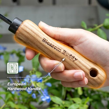 L-Shape Hook Weeder, Stainless Steel Garden Hand Tool with Wooden Handle, Manual Weed Removal Sickle for Gardening