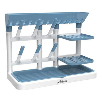 Dr. Brown's Drying Tower, Stand-Up Drying Rack, Countertop Baby Bottle Drying with Organized Storage for Baby Essentials, Space Saving Vertical Rack, Blue/White - style: Blue/White Rack