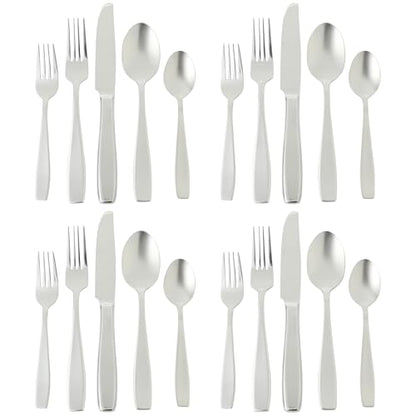 Gibson Home Castleford Flatware Utsensil Set, 20-Piece Stainless Steel Silverware Service for 4 – Modern Polished Finish - size: Service for 4 (20pcs)