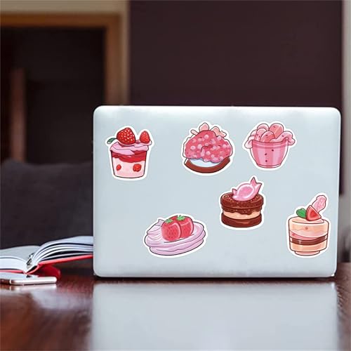 Pink Cake Dessert Stickers 50Pcs Notebook Water Bottle Skateboard Luggage Helmet Diary Waterproof Vinyl Aesthetic Stickers Kids Teens Girls Adults Party Rewards (Colourful-4) - color: Colourful-4