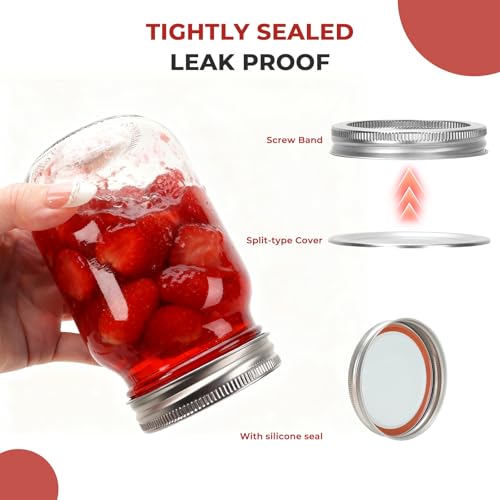 Glass Mason Jars 16 oz with Divided Lids ，15 Pack | Regular Mouth Canning Jars,Clear Glass Jars for Food Storage, Canning, Pickling, Dry Goods, Snacks, Candies, and DIY Projects - color: 16oz-15pack