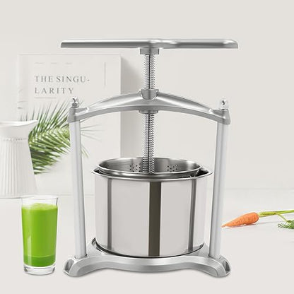 6L Fruit Wine Press, Wanlecy Stainless Steel Cider Press with T-Handle for Cider, Grape Wine or Juice Making Supplies and Equipment (6L) - style: 6L