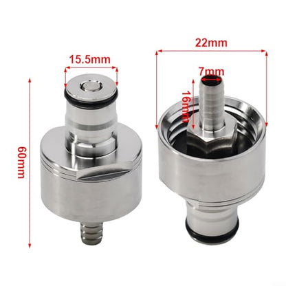Stainless Steel Carbonation Cap Ball Lock for Home Brewing Beer for soda - Counter Pressure Filling PET Bottle - Silver 6x3.2cm