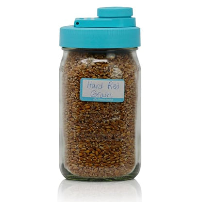 Brewing America Glass Mason Jar Pitcher with Lid - Azure Jar, 1 Quart (32 oz) with Teal Wide Mouth Pour Lid, for Smoothie, Boba, Sun Tea, Cold Coffee Glass Tumbler Cup, 1-Pack - color: Teal