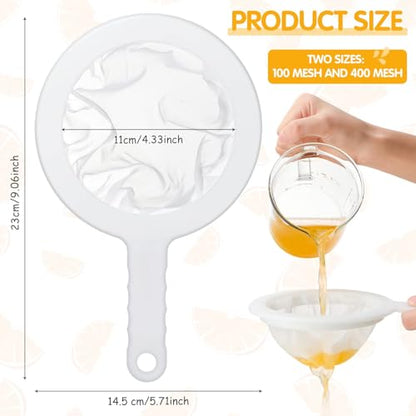 1 Pc Plastic Kefir Fine Mesh Strainer Set, Nylon Kefir Food Strainers Fine Sieve Colander Sifter for Straining & Transferring Tea, Juice, Pasta